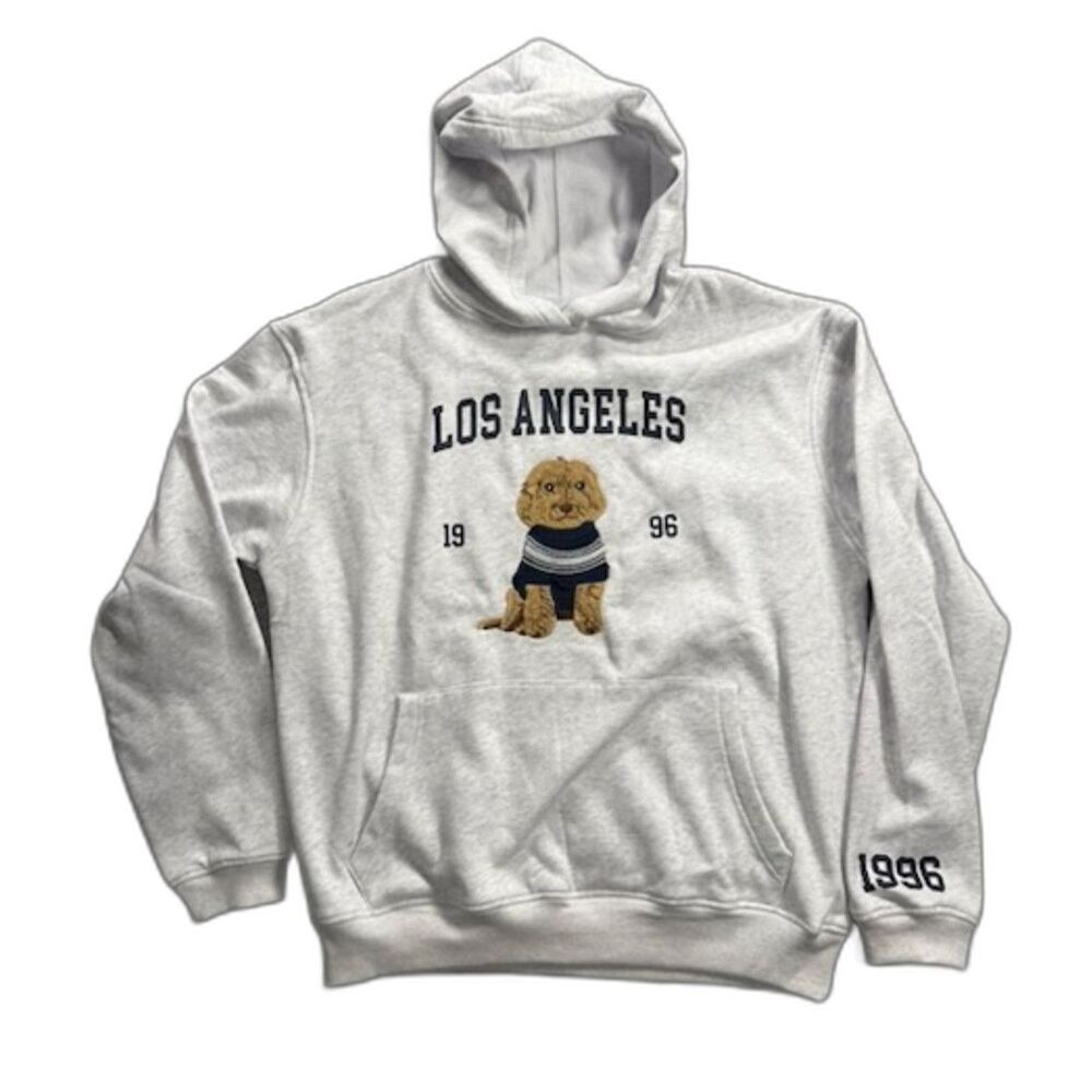 Fourteen Twelve Dog Hoodie Womens Medium NWOT Los Angeles Graphic Pullover